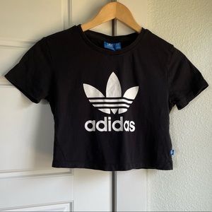 Adidas cropped black tee